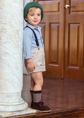 BOYS GINGHAM SHIRT WITH SUSPENDER AND SHORT SET SEDA