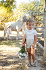 BOYS PLUMETI SHIRT WITH COLLAR AND LINEN SHORT 2P IKI