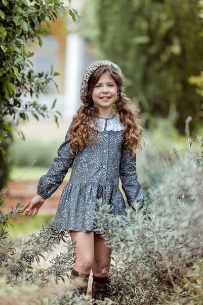 GIRL FLORAL LACE COLLAR DRESS SUELTAS