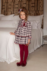 GIRLS PLAID DARK BLUE DRESS