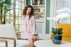 GIRL SHIMMER AND TULLE DRESS DAMASCO