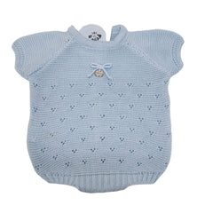 BABY KNIT WITH SHORT SLEEVE ROMPER