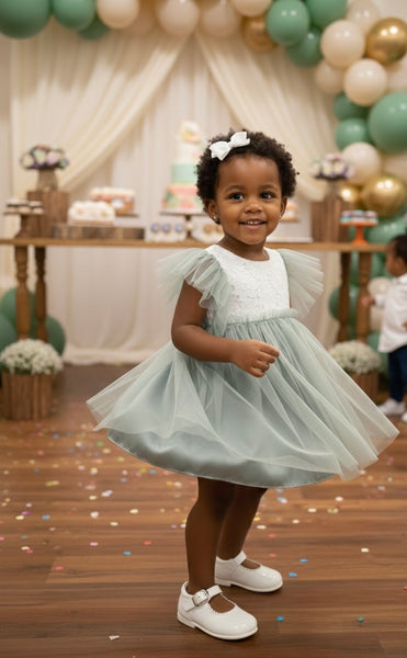 GIRL TULLE FLORAL DETAIL DRESS SKYE