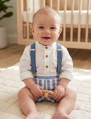 BOY WIDE STRIPED WITH SUSPENDRES LONG SLEEVE SET TROVADOR