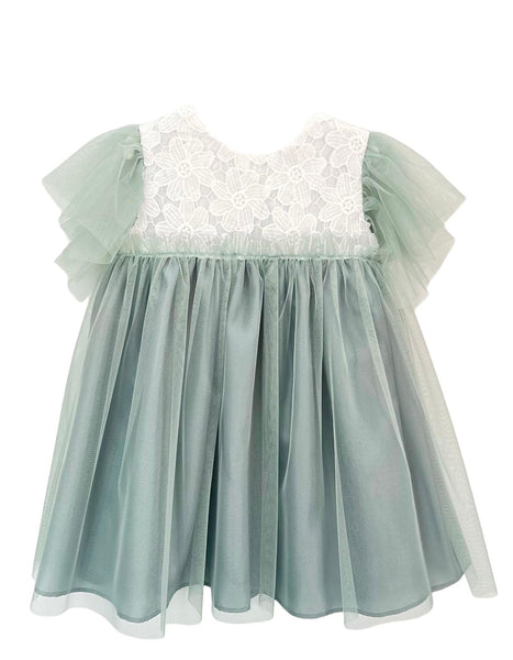 GIRL TULLE FLORAL DETAIL DRESS SKYE