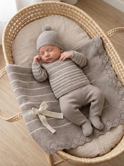 VISON BABY COLORED BLANKET AND NEWBORN 4P SET