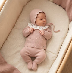 NEWBORN FLORAL COLLAR AND BODOQUES 3P SET