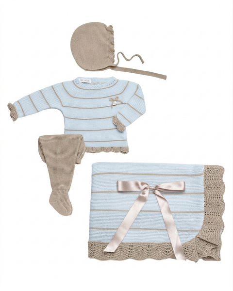 BABY FRILLS BLANKET AND NEWBORN 4P SET