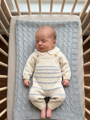 BABY STRIPES OVERALL WITH SWEATER 2P