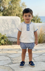 BOYS WHALES  SHORT AND SHIRT 2P SET