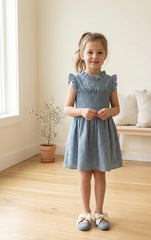 GIRLS EYELET EMBROIDERY DRESS SUELTAS