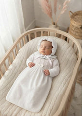 BABY KNITTED WITH PLUMETI GOWN 2P SET