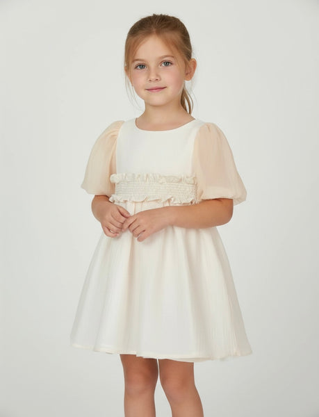 GIRL PUFF SLEEVE TULLE DRESS LIBRA
