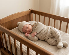 BABY BRAIDED CENTER BLANKET AND NEWBORN 4P SET