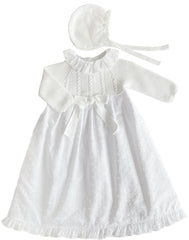 BABY KNITTED WITH PLUMETI GOWN 2P SET