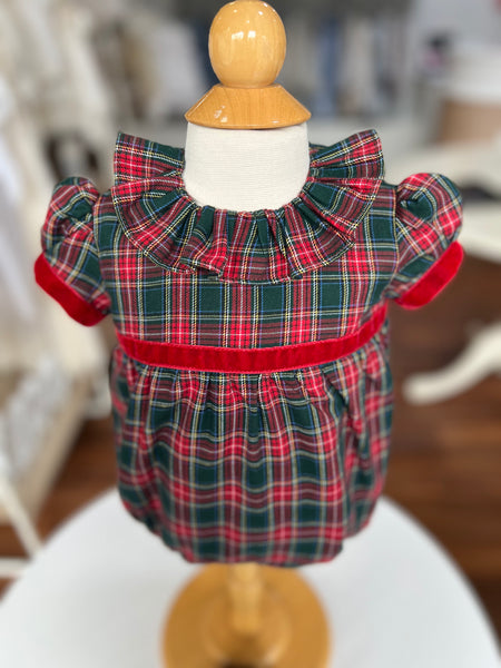 BABY CLASSIC TARTAN PUFF SLEEVE ROMPER