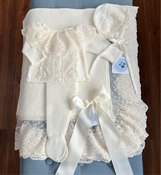 NEWBORN KNIT IVORY LUXURY 4P SET