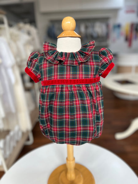 BABY CLASSIC TARTAN PUFF SLEEVE ROMPER