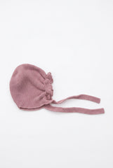 OLD PINK BABY KNITTED BONNET