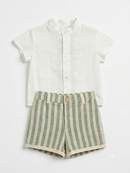 BOYS STRIPED SHORT AND SHORT SLEEVE SHIRT 2P CHOWA