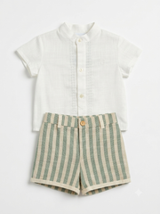 BOYS STRIPED SHORT AND SHORT SLEEVE SHIRT 2P CHOWA
