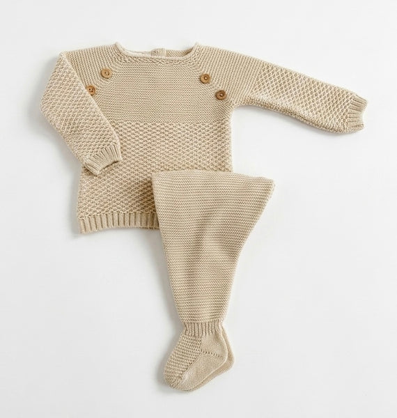 CREAM NEWBORN BUTTONS 2P SET
