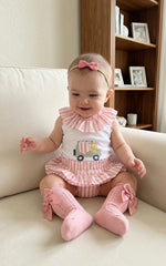 GIRLS STRIPED LION TRUCK TOP WITH BLOOMER 2P SET VERONA