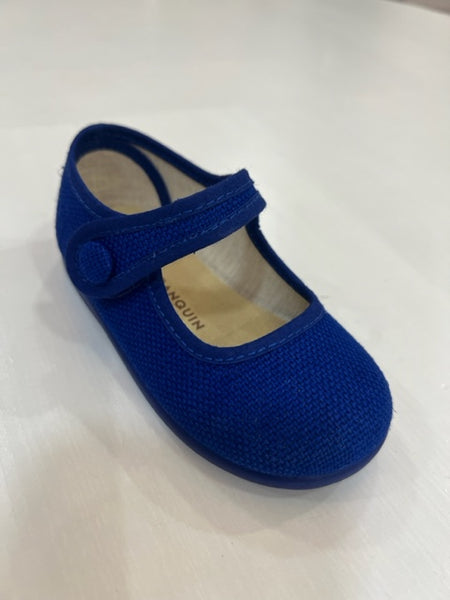 Merceditaver velcro button linen shoes