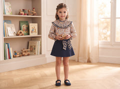 GIRLS FLORAL BLOUSE AND SKORT SET CAMELIA