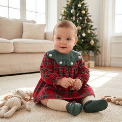 GIRLS CLASSIC CHRISTMAS SHORT DRESS 2P SET ALBAHACA
