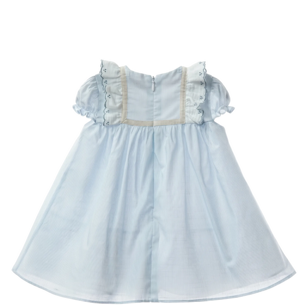 GIRLS STRIPED PUFF SLEEVE DRESS CRISTAL