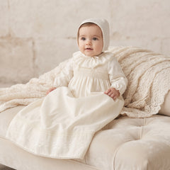 CHRISTENING LONG GOWN  WITH BLOOMER AND BONNET 3P CANELA