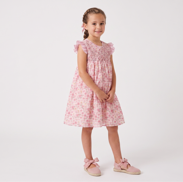 GIRLS FLORAL AND SMOCKED DRESS PALMA