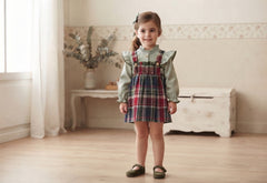 GIRLS TARTAN JUMPER DRESS  AND BLOUSE SET PASCUA