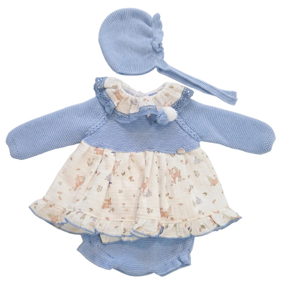 GIRLS FOREST ANIMALS KNIT DRESS 3P SET