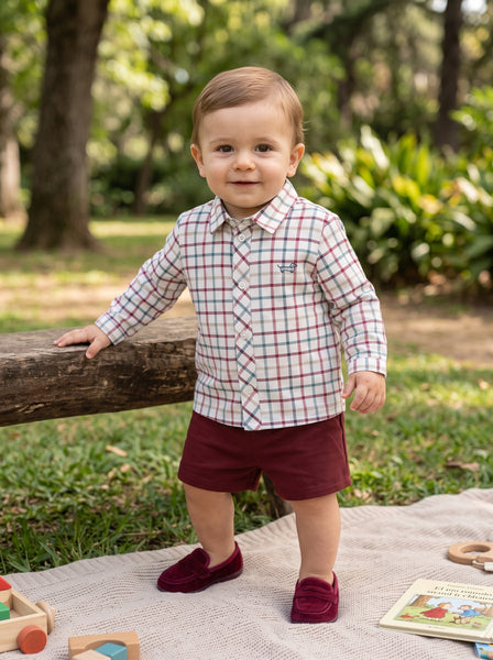 BOYS COLOFUL CHECK SHIRT AND SHORT PANTS ESTAMBUL