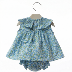 GIRLS FLORAL SHORT DRESS WITH BLOOMER 2P SET RAVENA