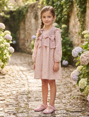 GIRLS FLORAL AND GINGHAM BOWS DRESS CASCABEL