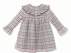 GIRLS COLOFUL CHECK AND BOWS DRESS ESTAMBUL
