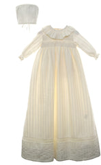 CHRISTENING LONG GOWN  WITH BLOOMER AND BONNET 3P CANELA