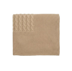 BEIGE BRAIDED KNITTED BLANKET