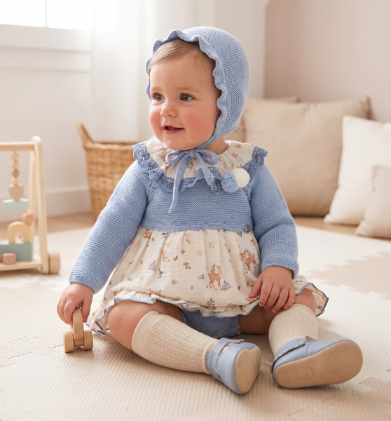 GIRLS FOREST ANIMALS KNIT DRESS 3P SET