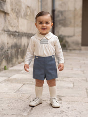 BOYS SHORT AND IVORY SHIRT SET CANELA