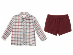 BOYS COLOFUL CHECK SHIRT AND SHORT PANTS ESTAMBUL