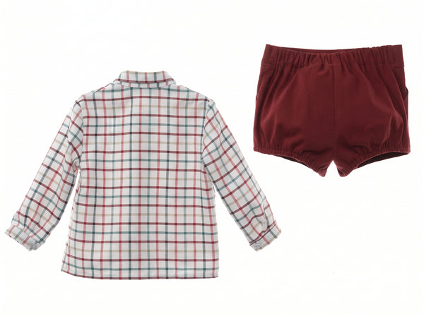 BOYS COLOFUL CHECK SHIRT AND SHORT PANTS ESTAMBUL
