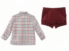 BOYS COLOFUL CHECK SHIRT AND SHORT PANTS ESTAMBUL