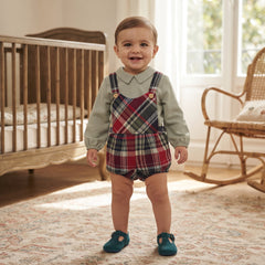 BOYS TARTAN ROMPER AND SHIRT SET PASCUA