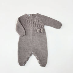 VISON POM POMS KNITTED ROMPER