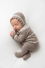 VISON NEWBORN DIAMON PATTERN LACE COLLAR 3P SET