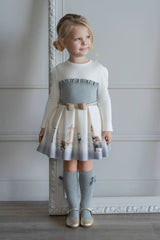 GIRL LOVE IN LONDON PRINT GRAY DRESS WITH BELT